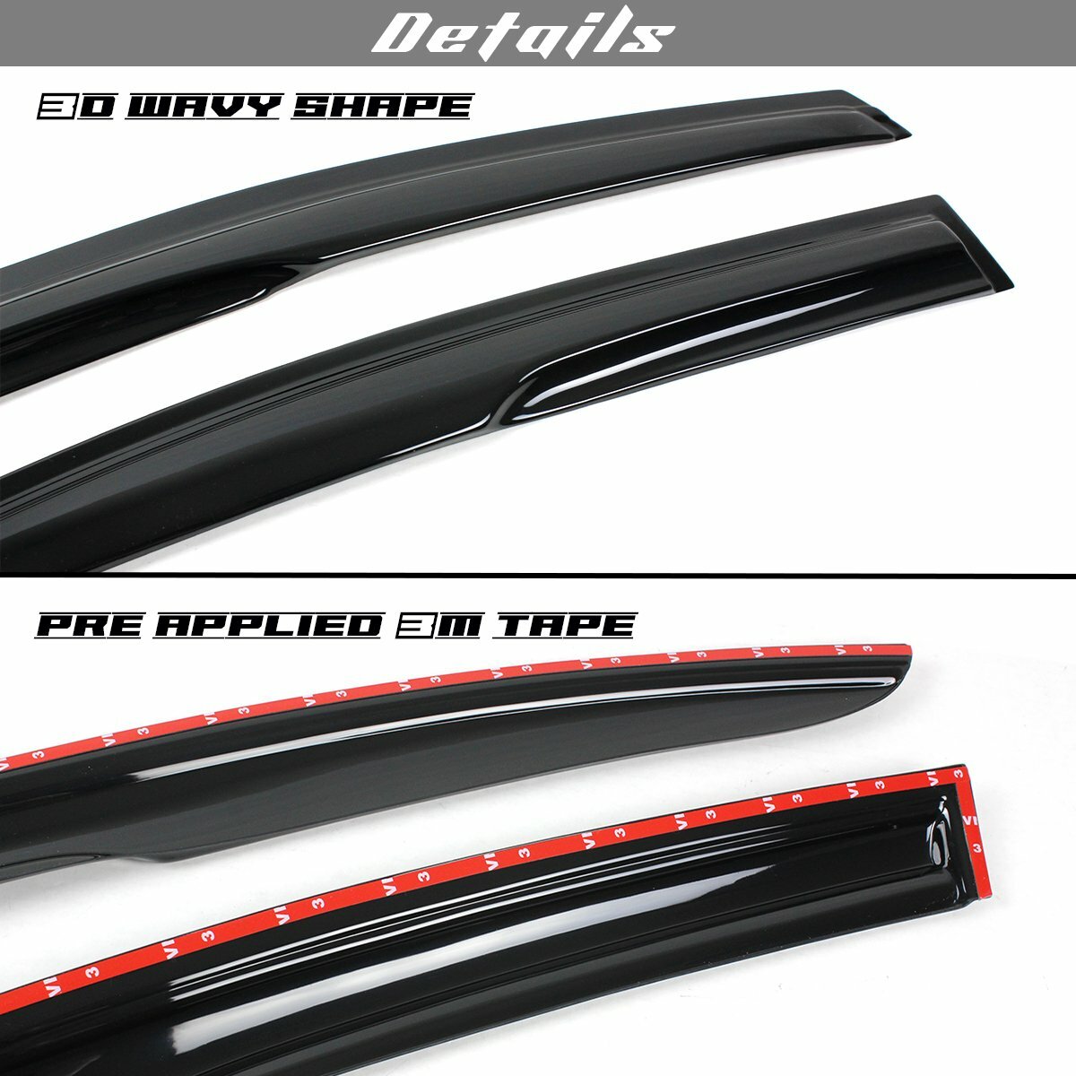 For 2013-2019 Nissan Sentra Wavy Mugen Smoke Tinted Window Visor Rain Guard Vent