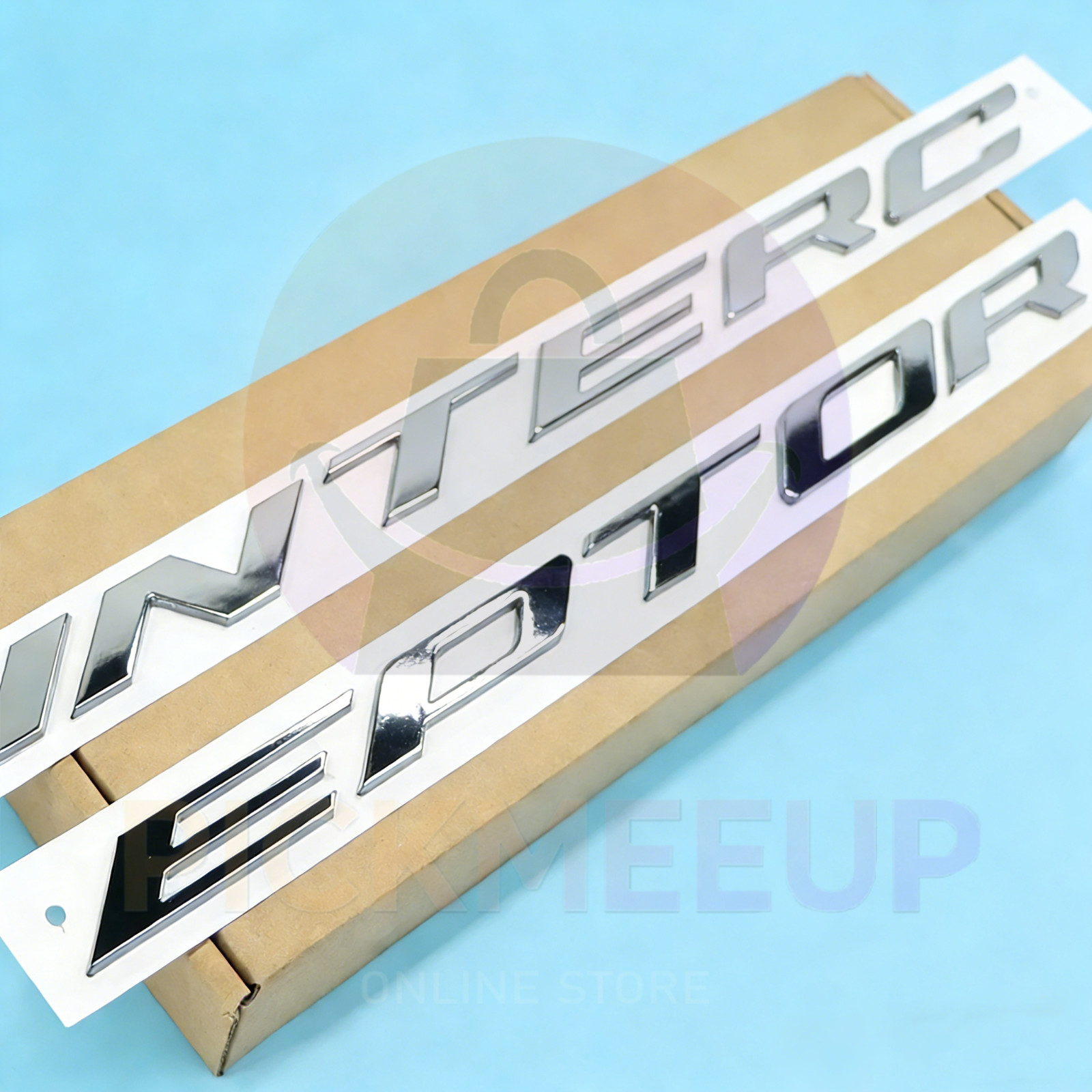 Chrome Letter Emblem For 2011-2019 Interceptor Hood Badge Adhesive Nameplate