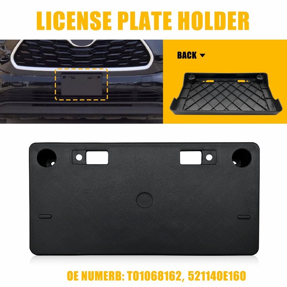 License Plate Brackets Front 521140E160 for 2020-2024 Toyota Highlander ABS`