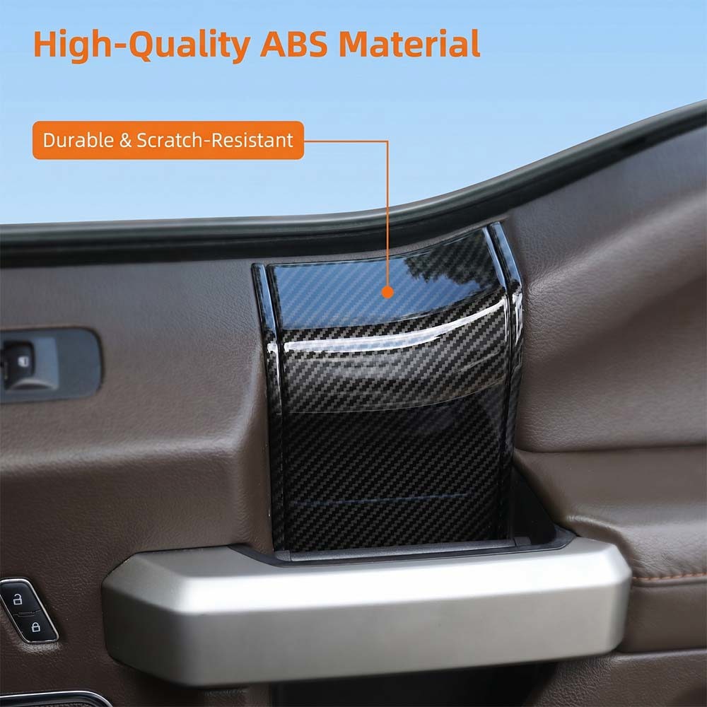 Interior Door Handle Panel Cover Top Trim Bezel For Ford F150 2015+Carbon Fiber