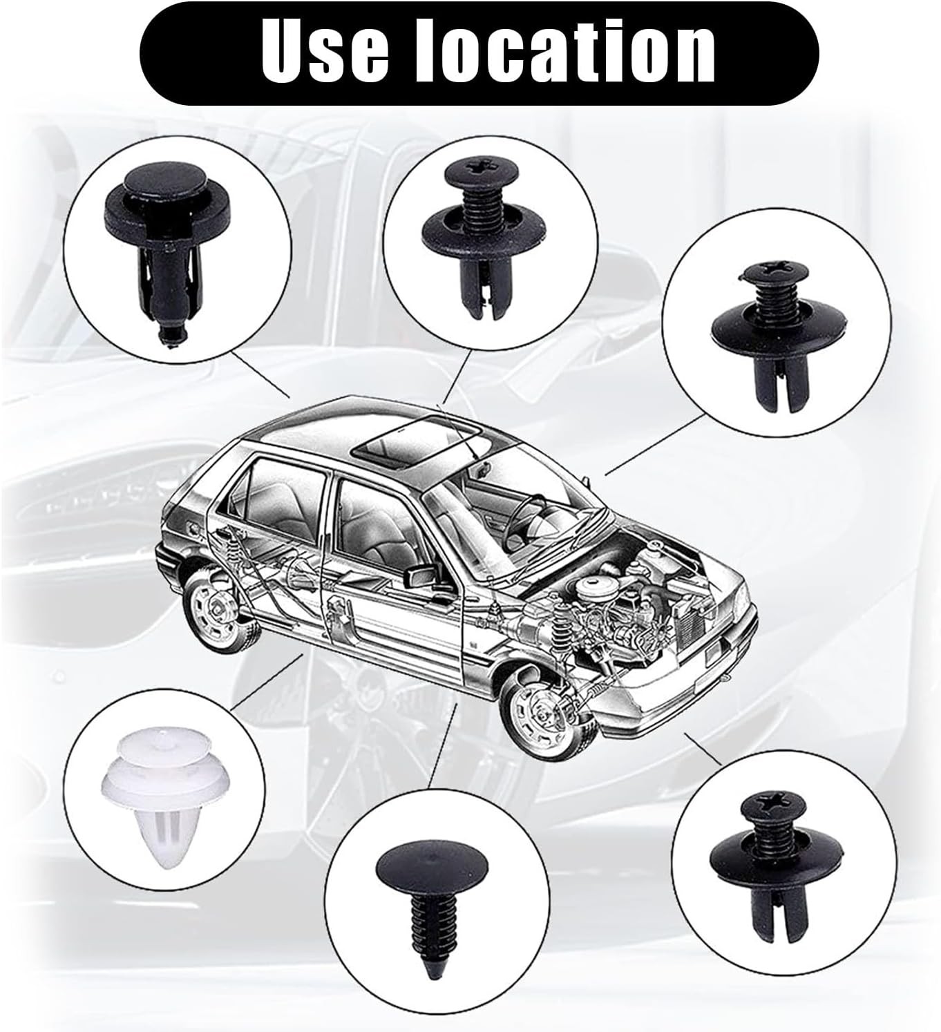 104pcs Car Body Plastic Trim Retainer Fastener Clips Push Pin Fender Bumper US