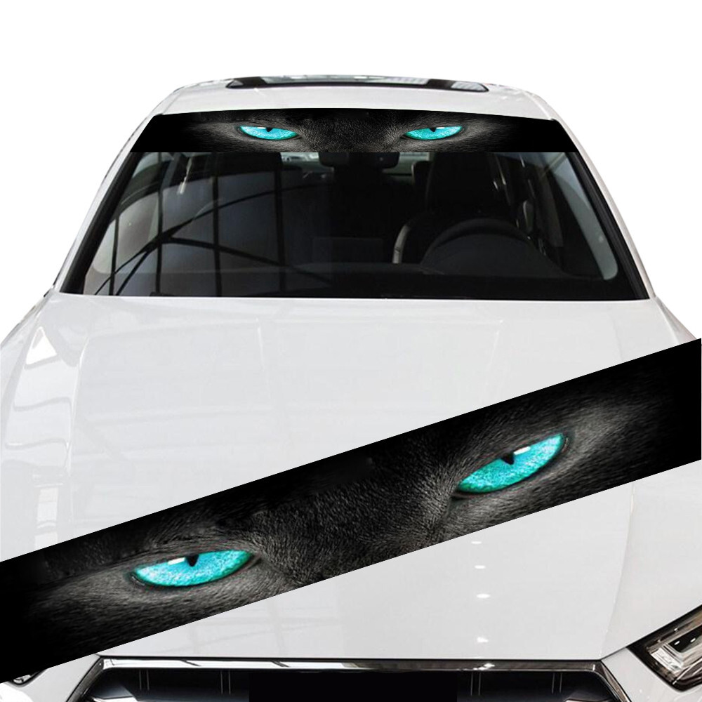 Stickers 3D Blue Eye Shadow Decals Graphics For Car Front Rear Window Windshield