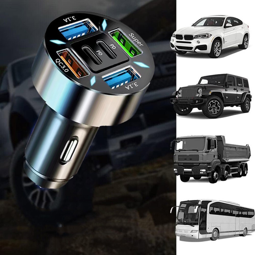 4 USB Port Fast Car Charger Adapter for iPhone Samsung Android Phone Accessories