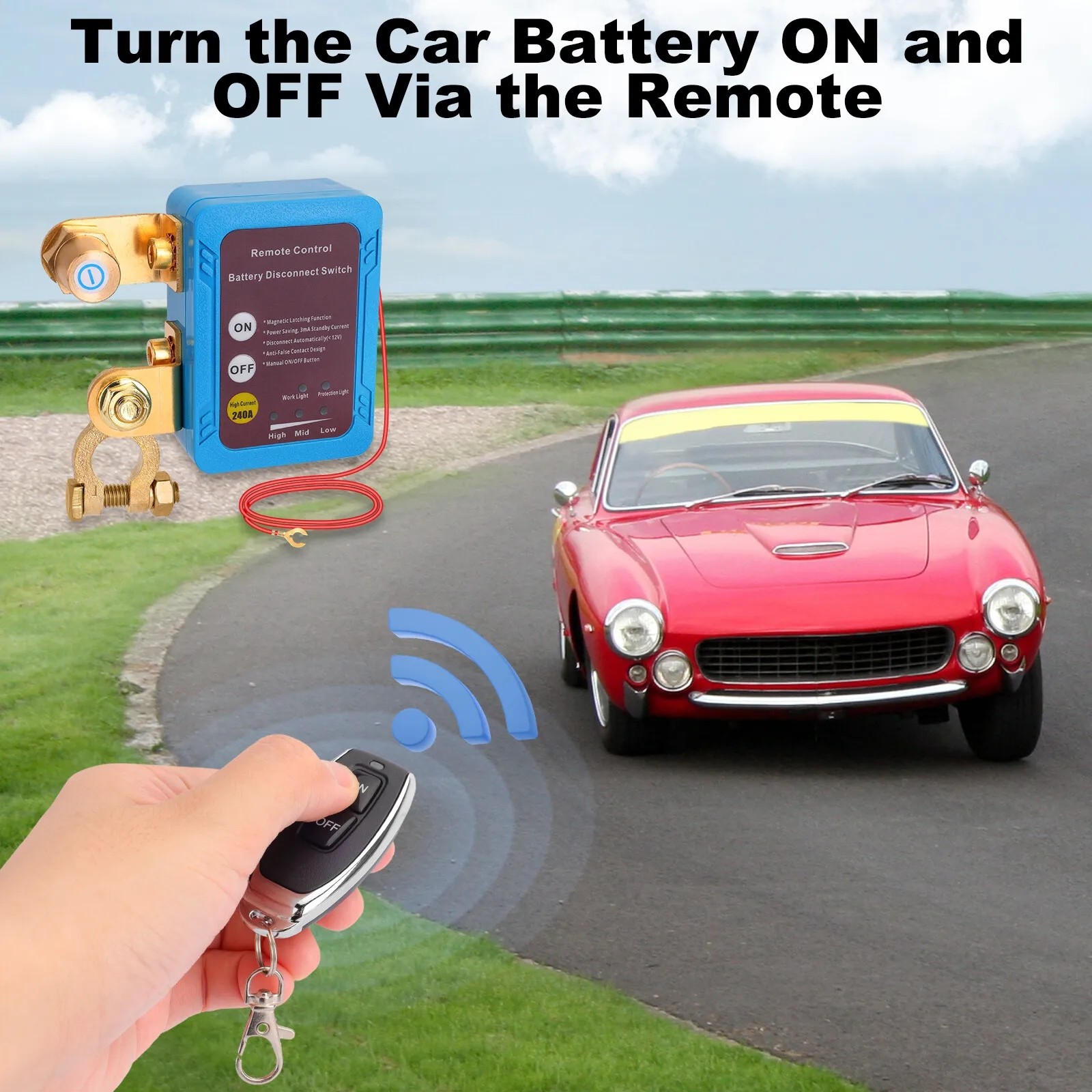 12V 240A Remote Battery Disconnect Switch Replacement Part For Auto RV ATV