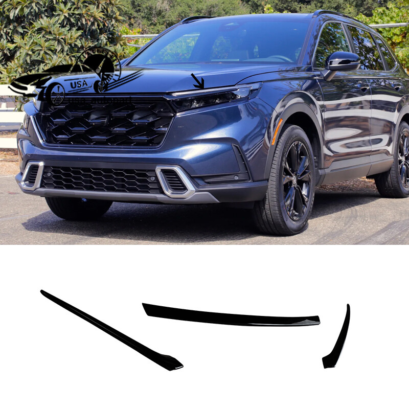 For 2023-2025 Honda CR-V ABS Gloss Black Front Bumper Grill Cover Strip Trim