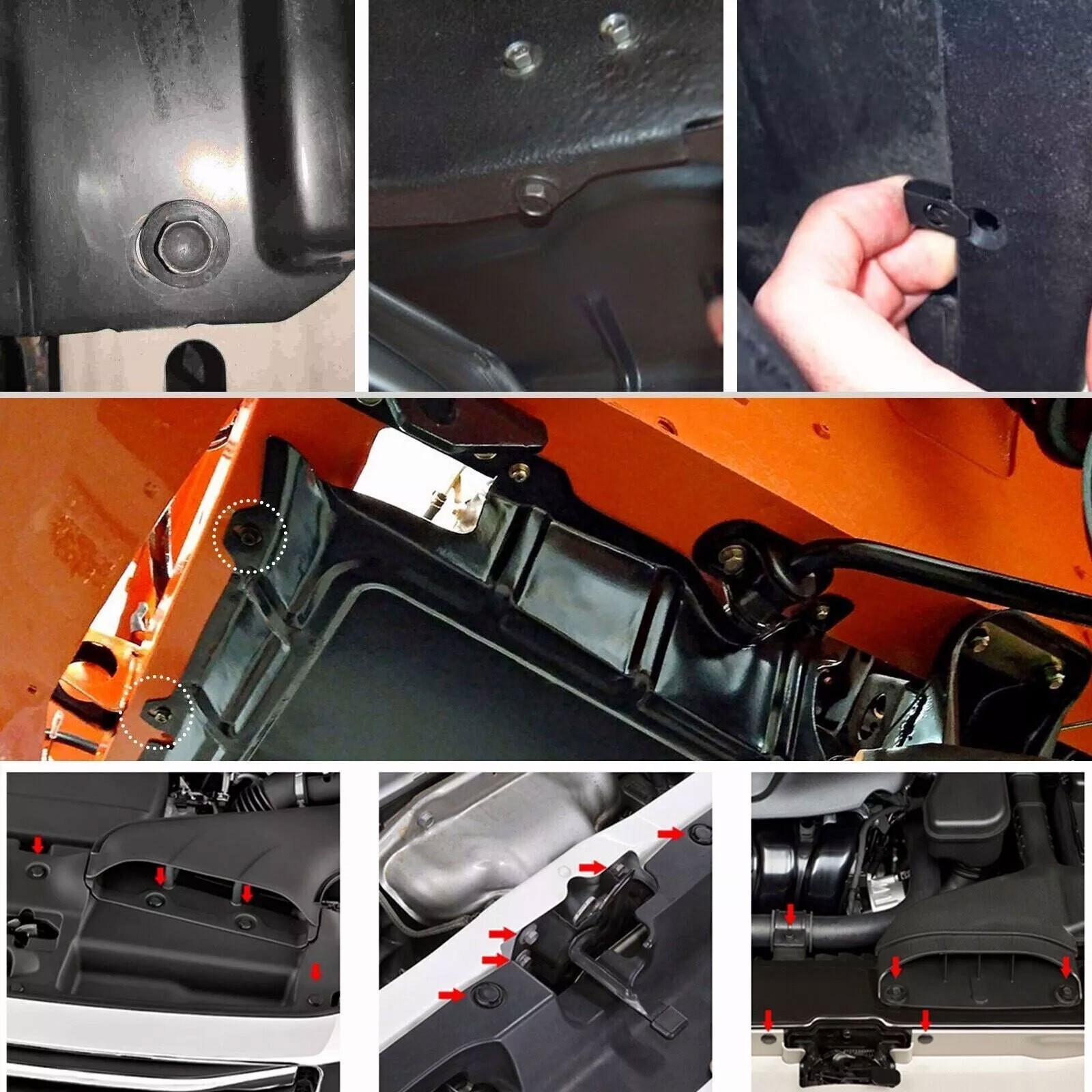 For Nissan 35 Pcs Body Bolts & U-nut Clips- M6 Engine Under Cover Splash Shield