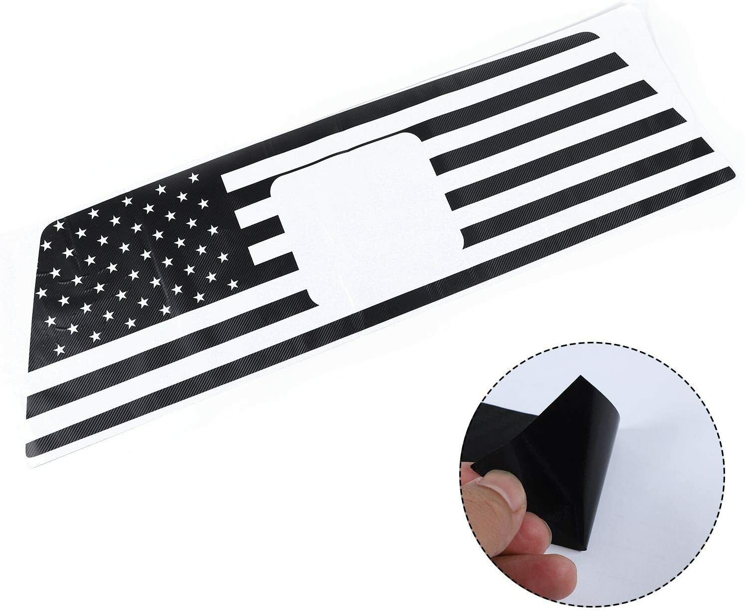 US-Flag Exterior Rear Window Trim Sticker Decal for Ford F150 2015+ Carbon Fiber