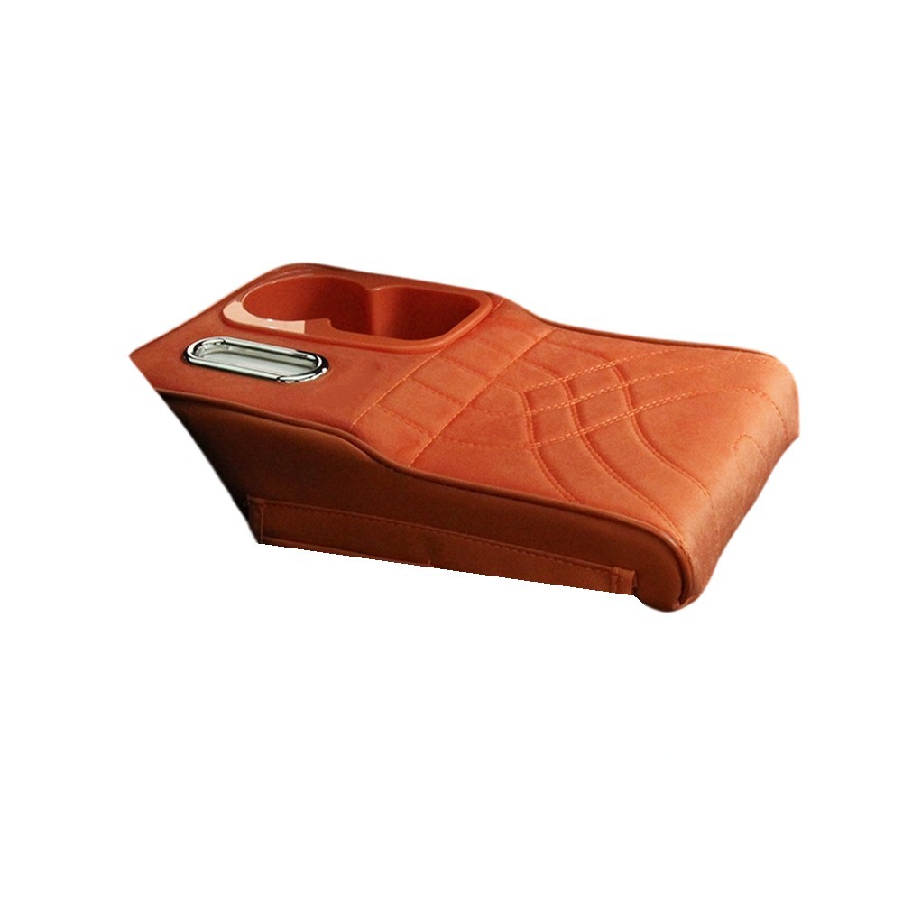 Armrest Box Heightening Pad Flannel Black Red Grey Brown Orange Options