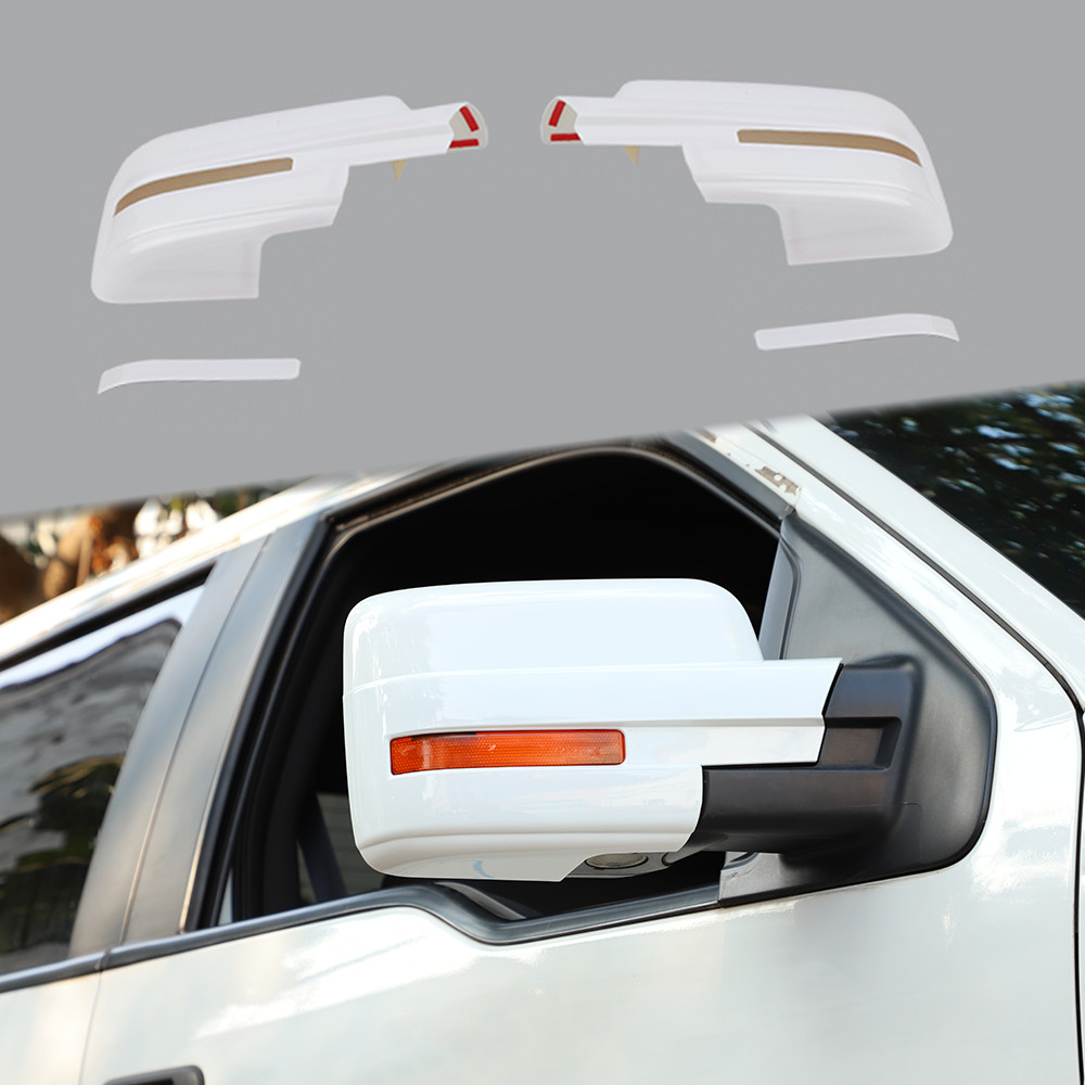 Side Oxford White Full Mirror Cover Cap for Ford F150 2009-2014 w&w/o Turn Light