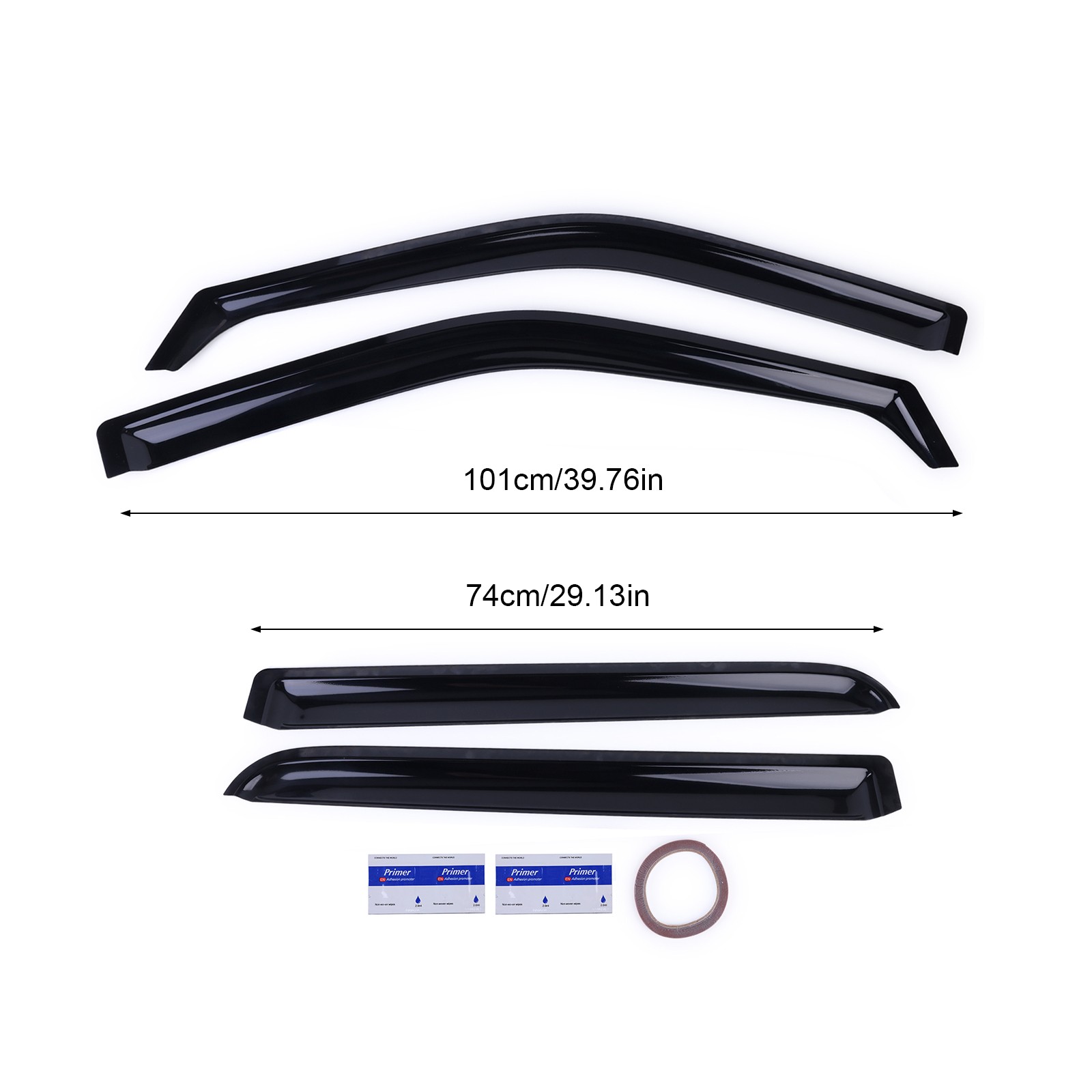 4Pcs In-Channel Dark Smoke Window Visors For Ford F-150 SuperCrew 2015-2022