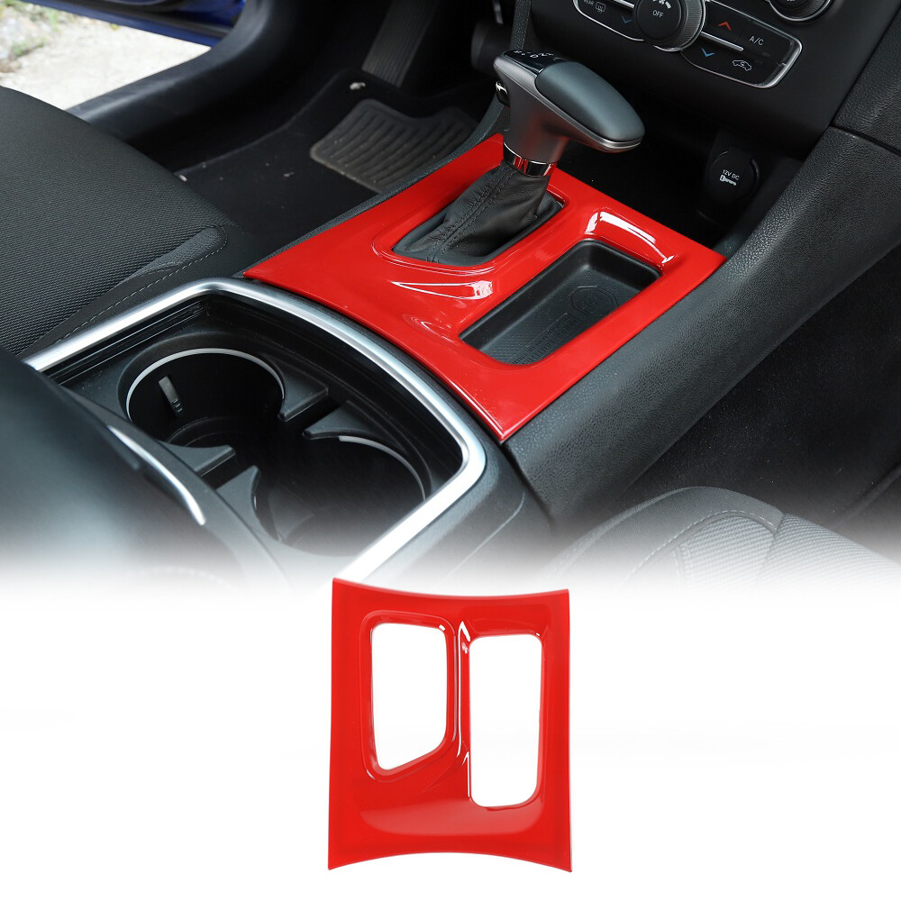 for Dodge Charger 15+ Center Console Gear Shift Panel Trim Decoration Cover Red