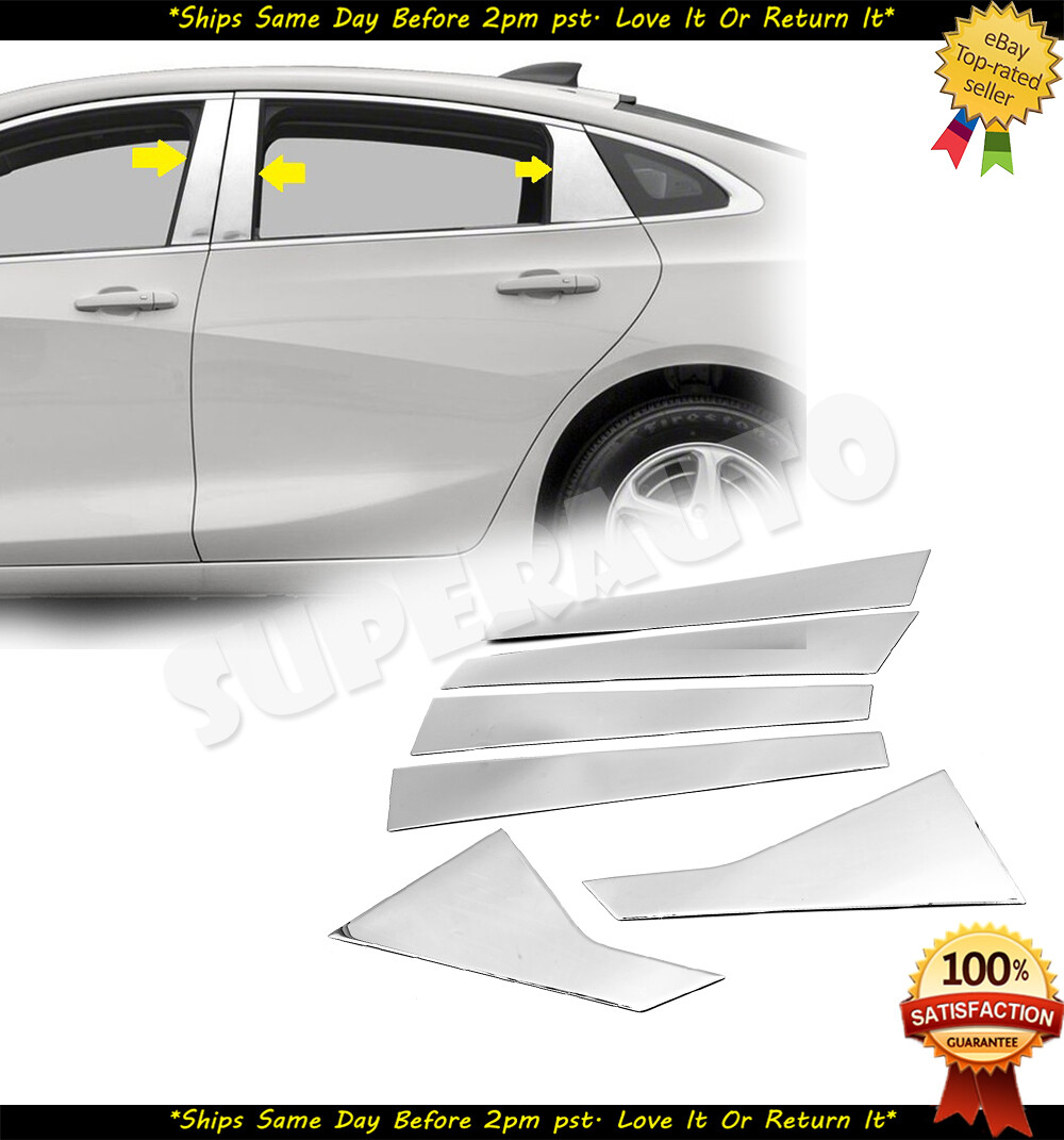 Fits 2016-2020 Chevrolet Malibu 6pcs Door Pillar+Handle Cover Overlays w/ 4 SMK