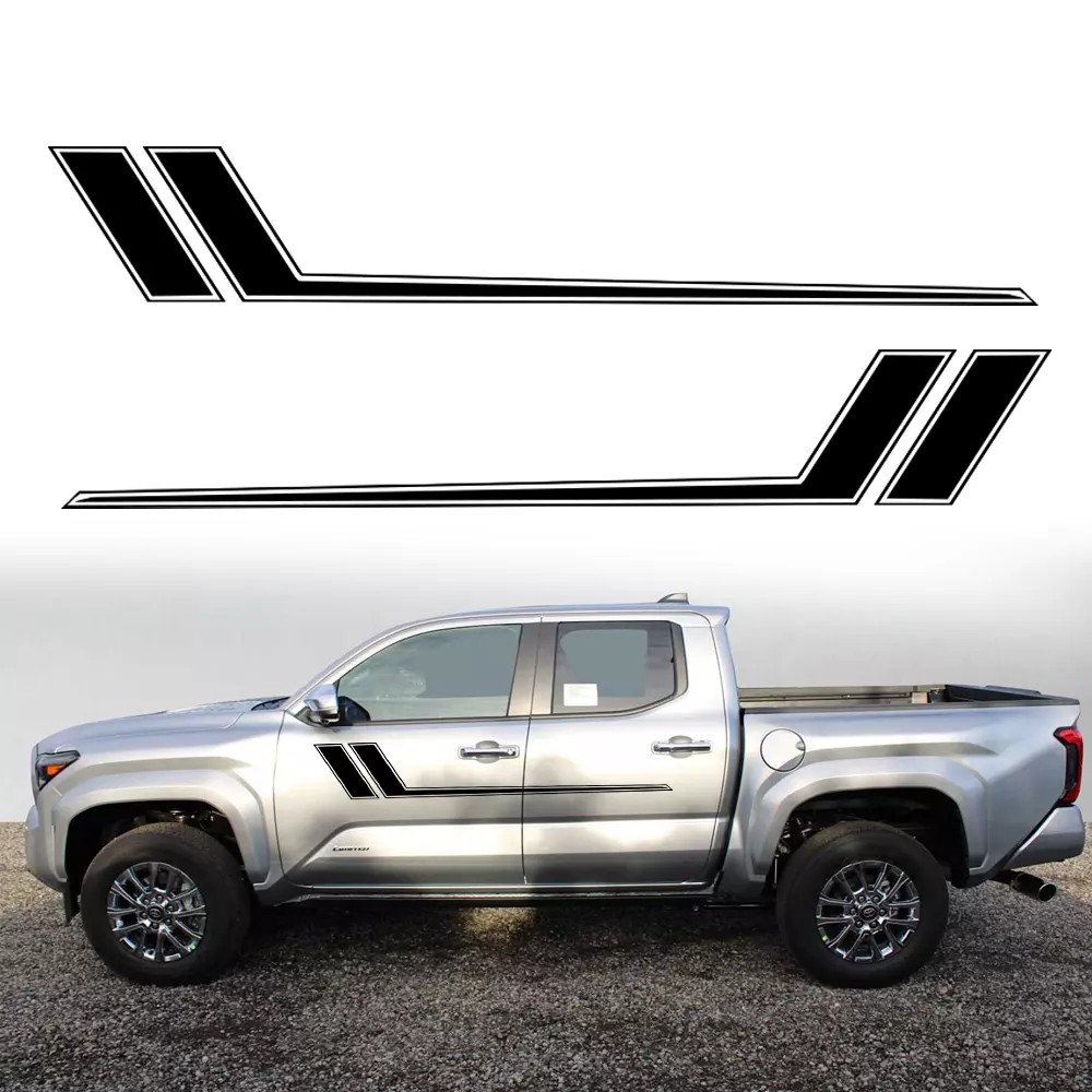 Fit Ford F150 F250 Black Sport Side Door Hockey Stripe Decal Sticker Vinyl 2Pcs