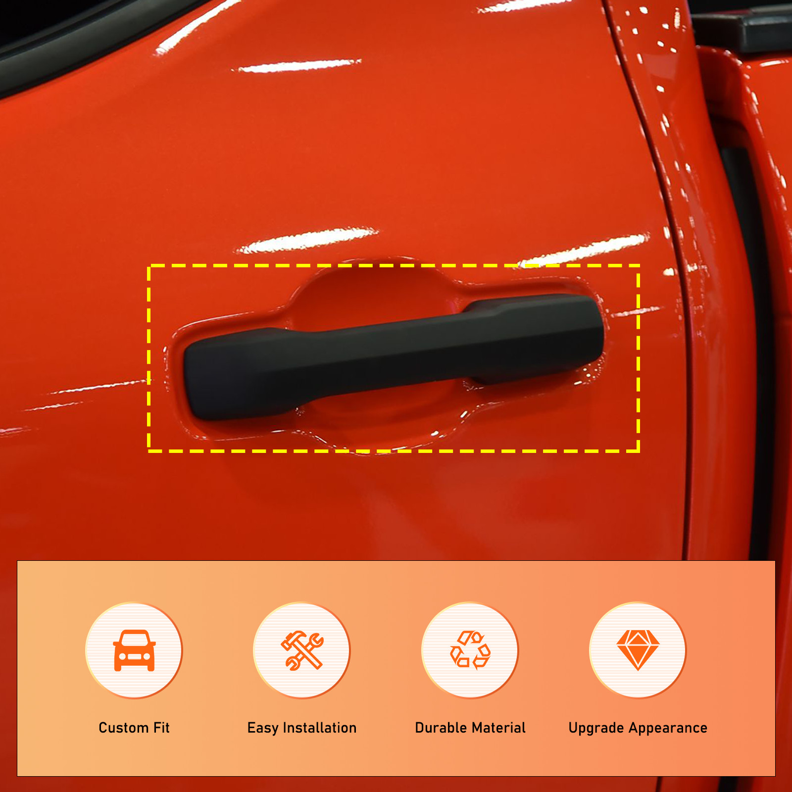 Gloss Black Side Mirror + Door Handle Cover Trim For 2024-2025 Toyota Tacoma 6PC