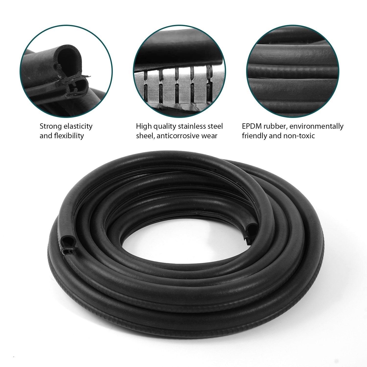 Thermal Insulation Rubber Seal Strip Car Seal Strip with Side Bulb U Shape 40Ft