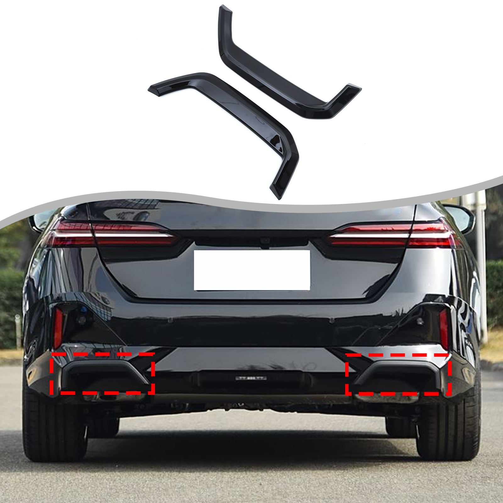 Glossy Piano Black Exhaust Tip Trim For BMW 5 Series G60 M Sport Version 24+ US