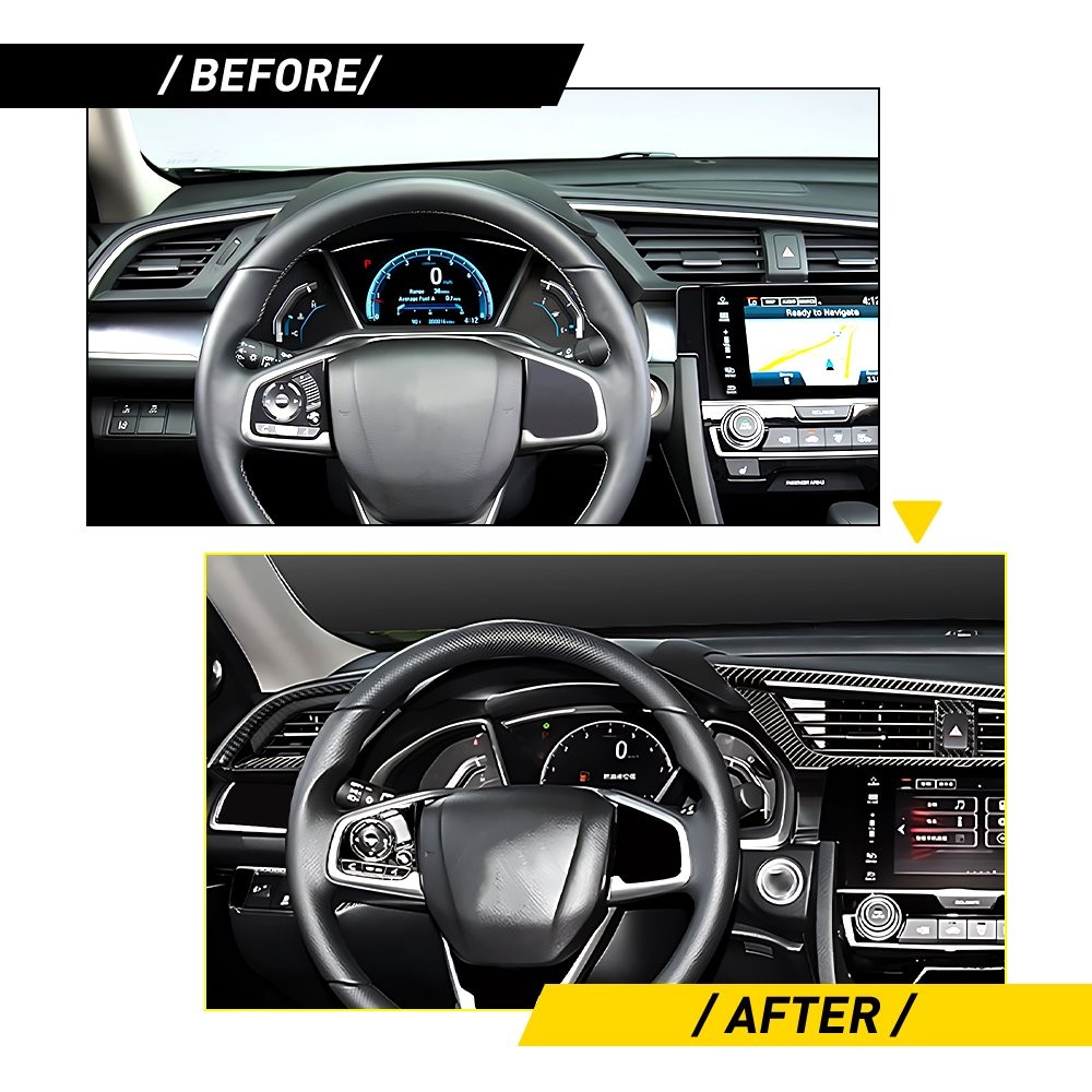 For Honda Civic 10th 2016 2017-2019 2020 Dashboard Air Vent Cover Kit Durable 1X