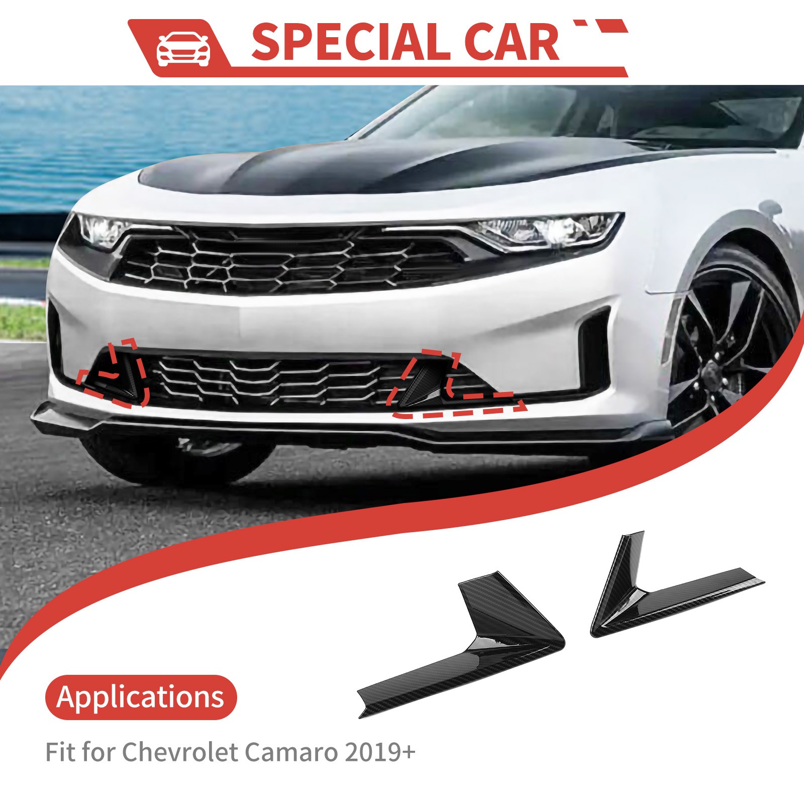 Front Bumper Grille Insert Cover Trim Decors Kit For Chevrolet Camaro 2019+
