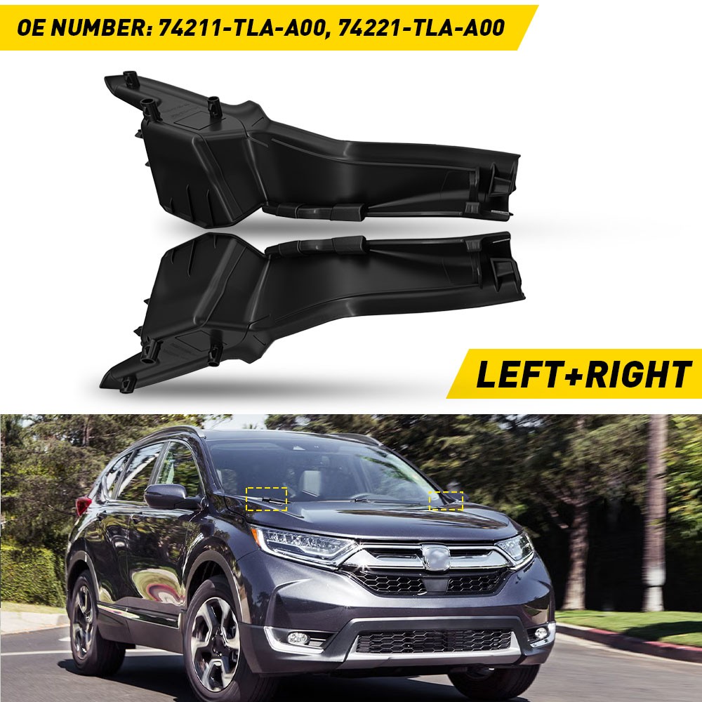 For 2017-2022 Honda CRV Set of 2 Windshield Wiper Cowl Cover Side Extension Trim