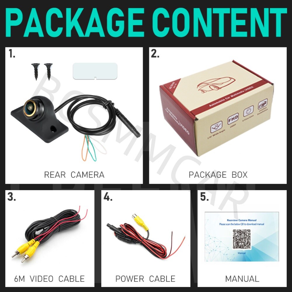 170º CVBS Car Rear View Reverse Backup Camera Parking Night Vision Fisheye Lens