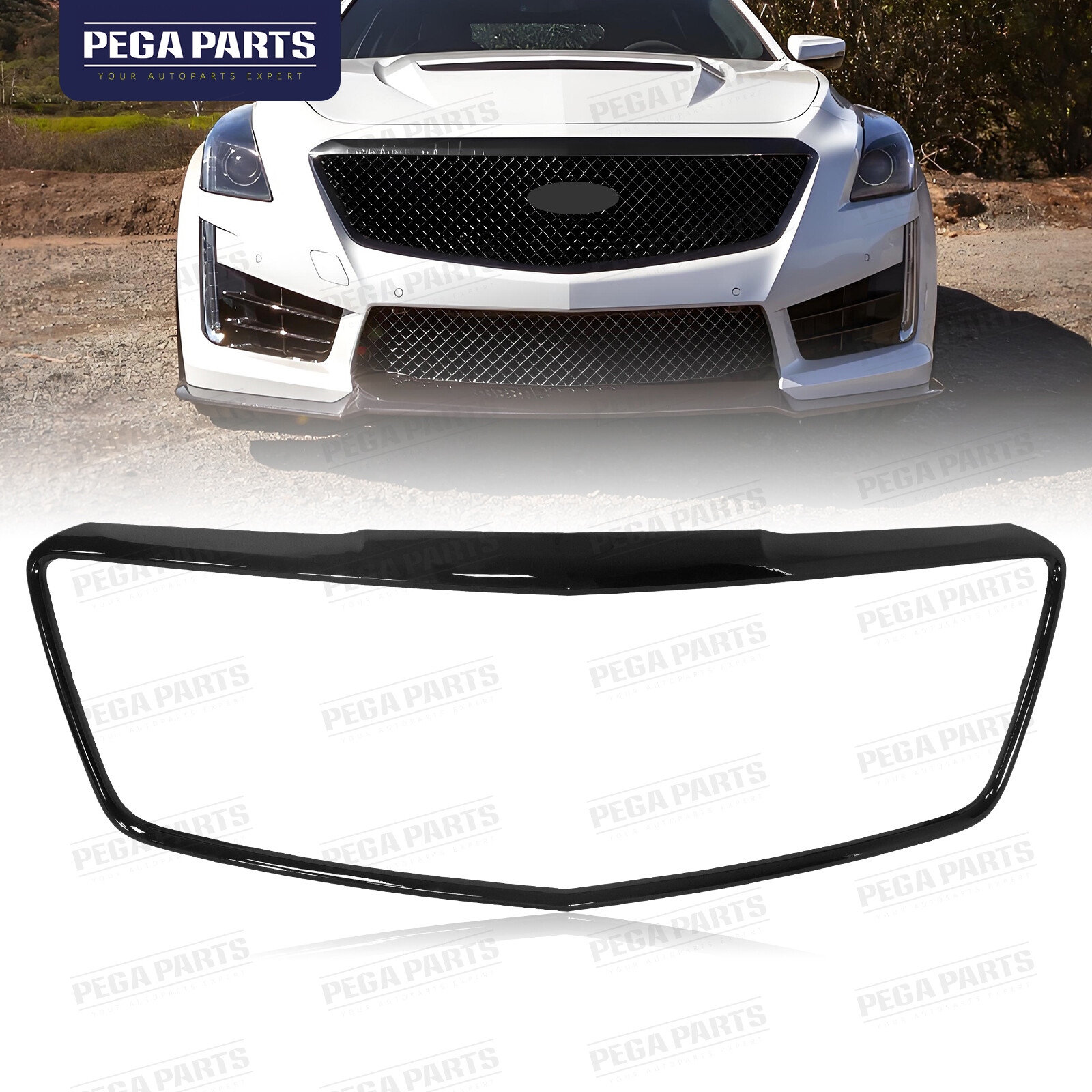 Grille Trim For 2015-2018 Cadillac CTS Center Black GM1202105 84124872 Grill