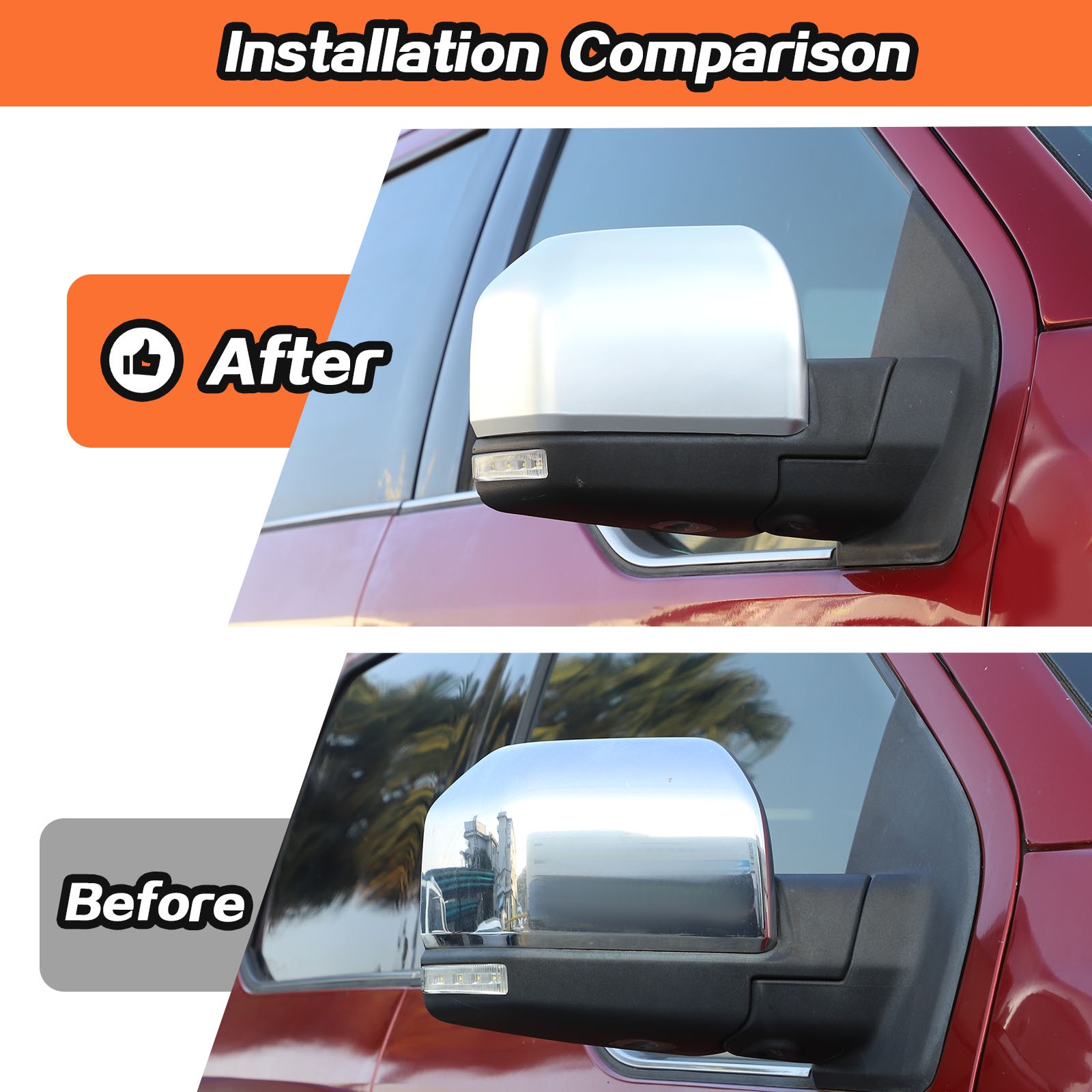 For 2015-2020 Ford F150 Truck Replacement Mirror Covers Cap Painted SILVER