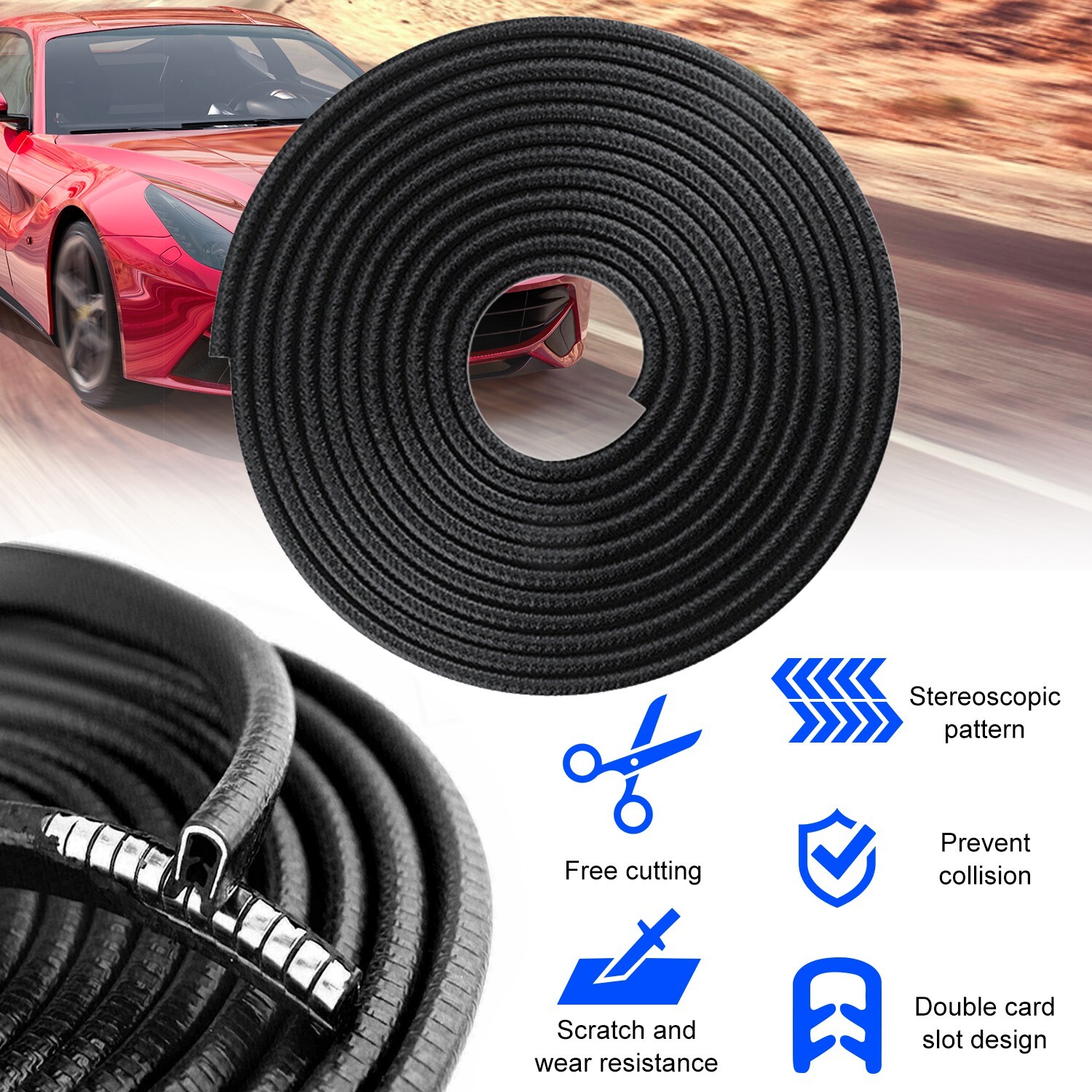 Chrysler Weather Strip Seal- Rubber Door Edge Molding for Lock & Trim Protection