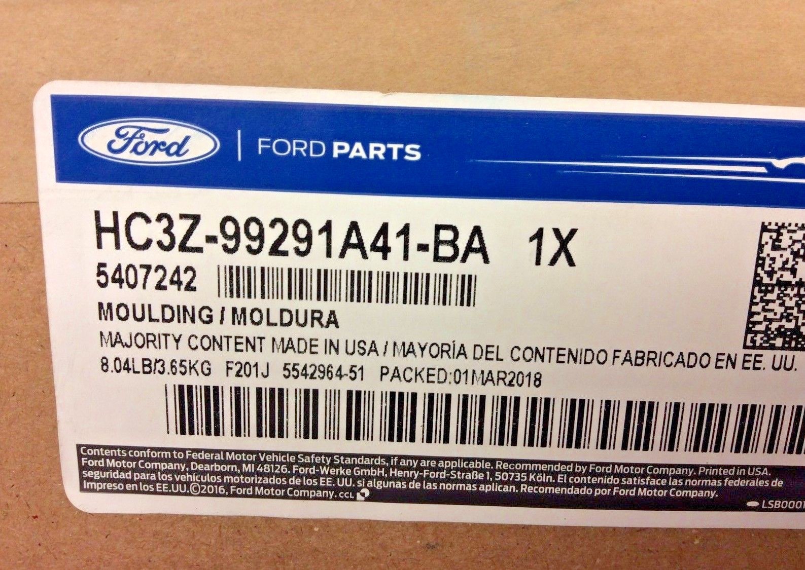 Ford F-250 F-350 Super Duty 6 ft styleside black Bed Rail Molding caps new OEM