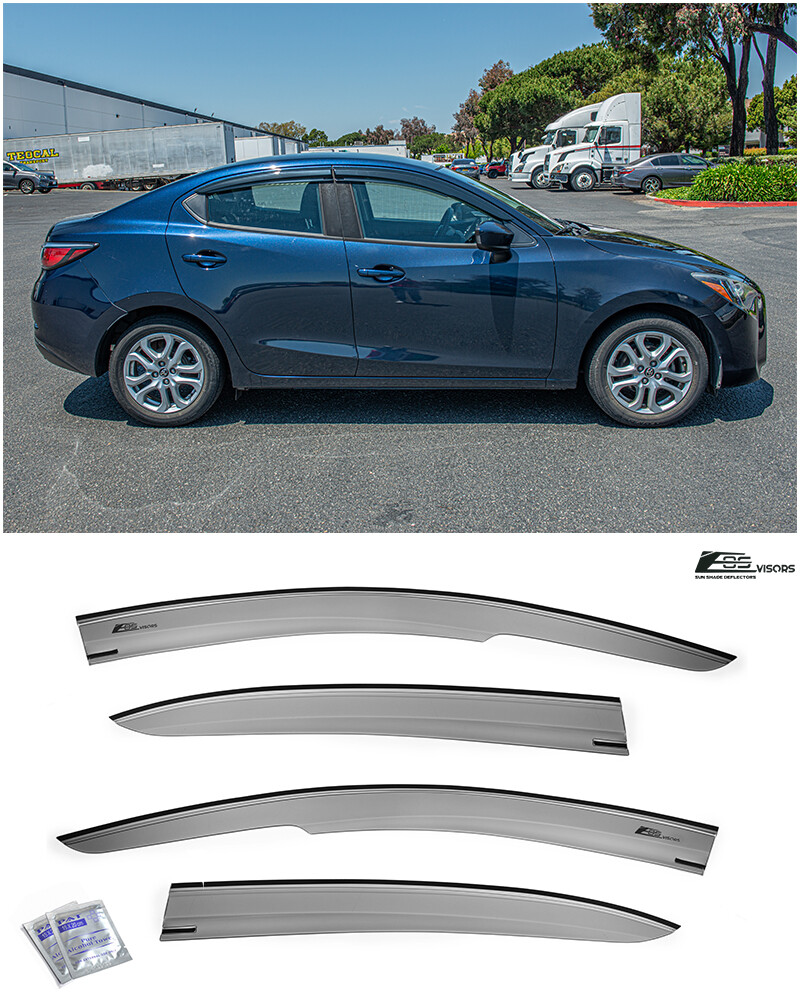 EOS Visors For 16-20 Toyota Yaris iA JDM Mugen Side Window Vent Rain Guards