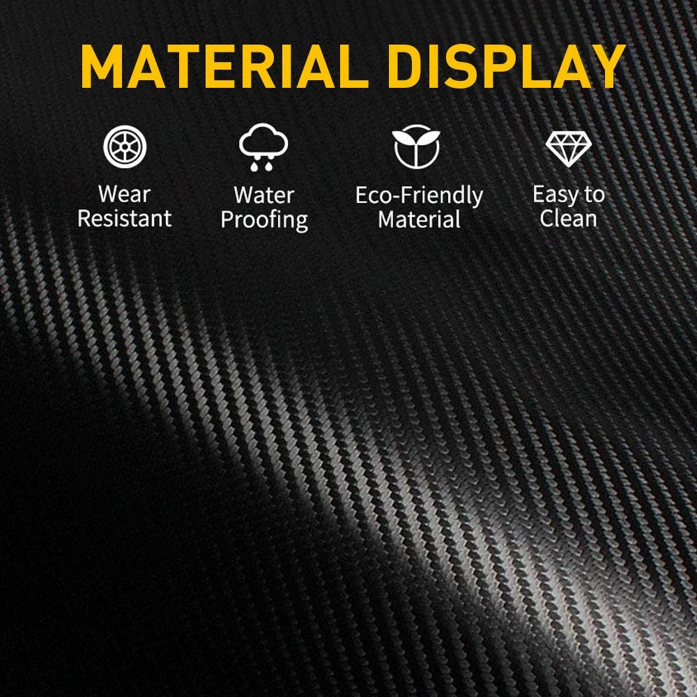 2SET Rear Bumper Guard Protector Trim Cover Sill Plate Trunk Rubber Pad Black