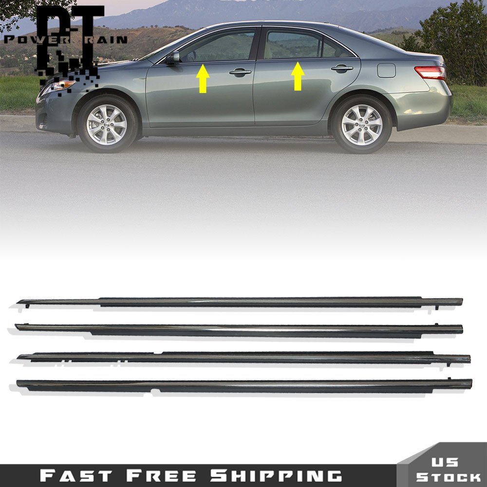 4PCS Window Moulding Trims Weatherstrip Seal Belt For Toyota Camry 2007 08 09-11