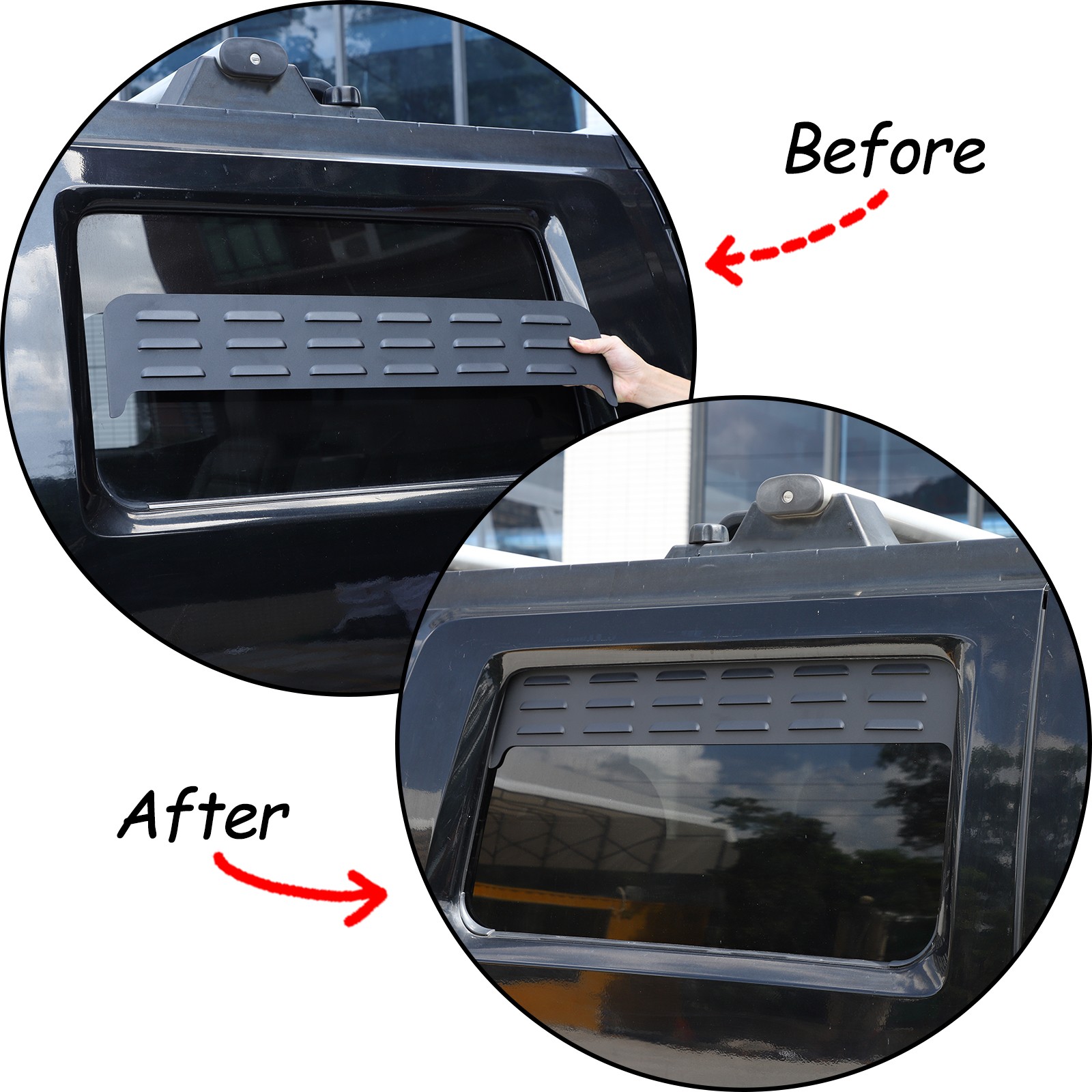 Rear Door Window Louver Air Vent Panel Trim For Hummer H2 2003-2009 Accessories