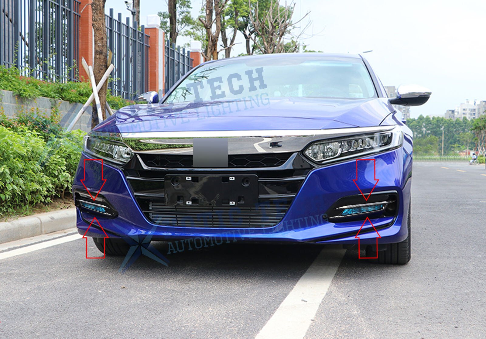 2pcs/Set Carbon Look Fog Light Frame Molding Decor For Honda Accord 2018-2020
