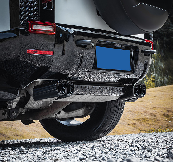 Dual Pipe Exhaust Tip Weld On Muffler For 20-26 Land Rover Defender 90 110 Black