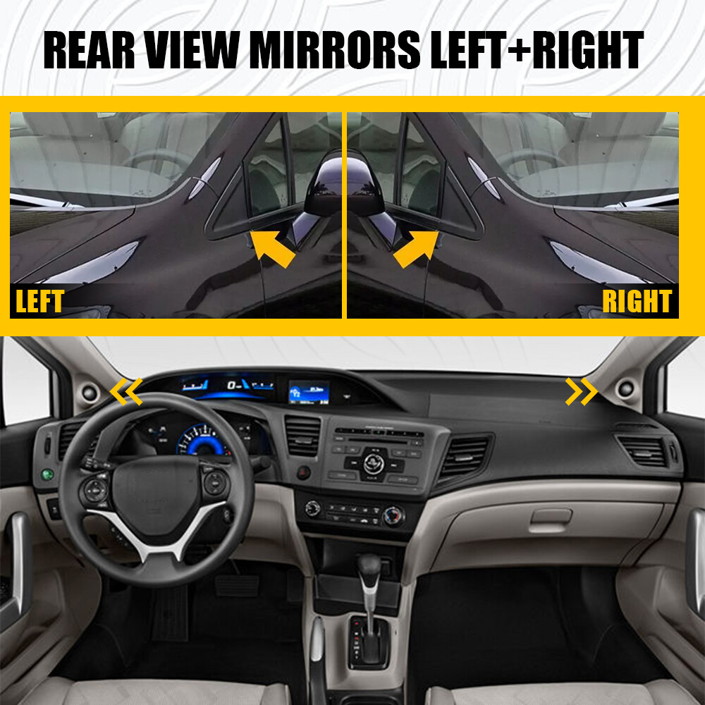 Front Left+Right Pillar Trim Corner Fender Molding Set For Honda Civic 2012-2015