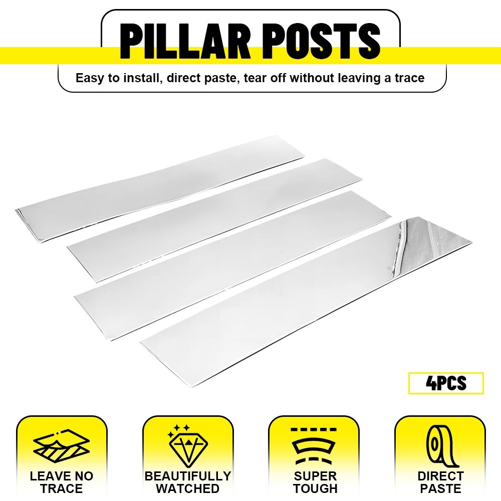 4X Chrome Pillar Posts For 2015-2021 Ford F-150 F150 Trim Cover Accessories EPA