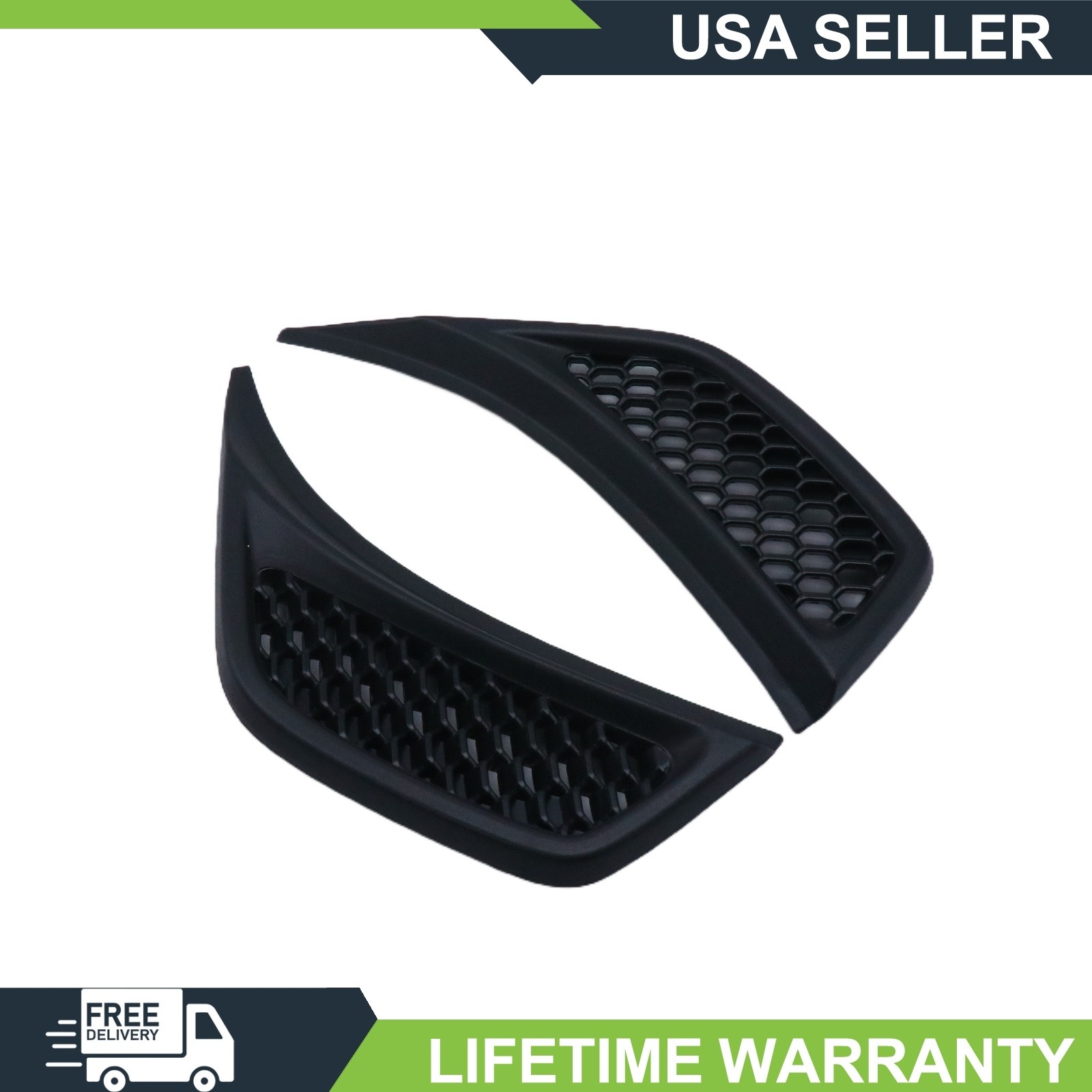 Front Side Fender Air Vent Grille Bezel Pair For Jeep Wrangler JL 18-23 Rubicon