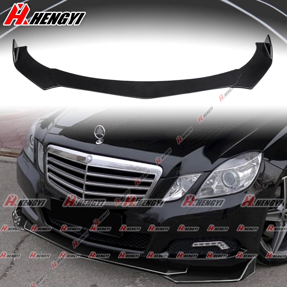 For W212 Mercedes Benz E Class E350 E550 For Front Splitter Spoiler Kit Black