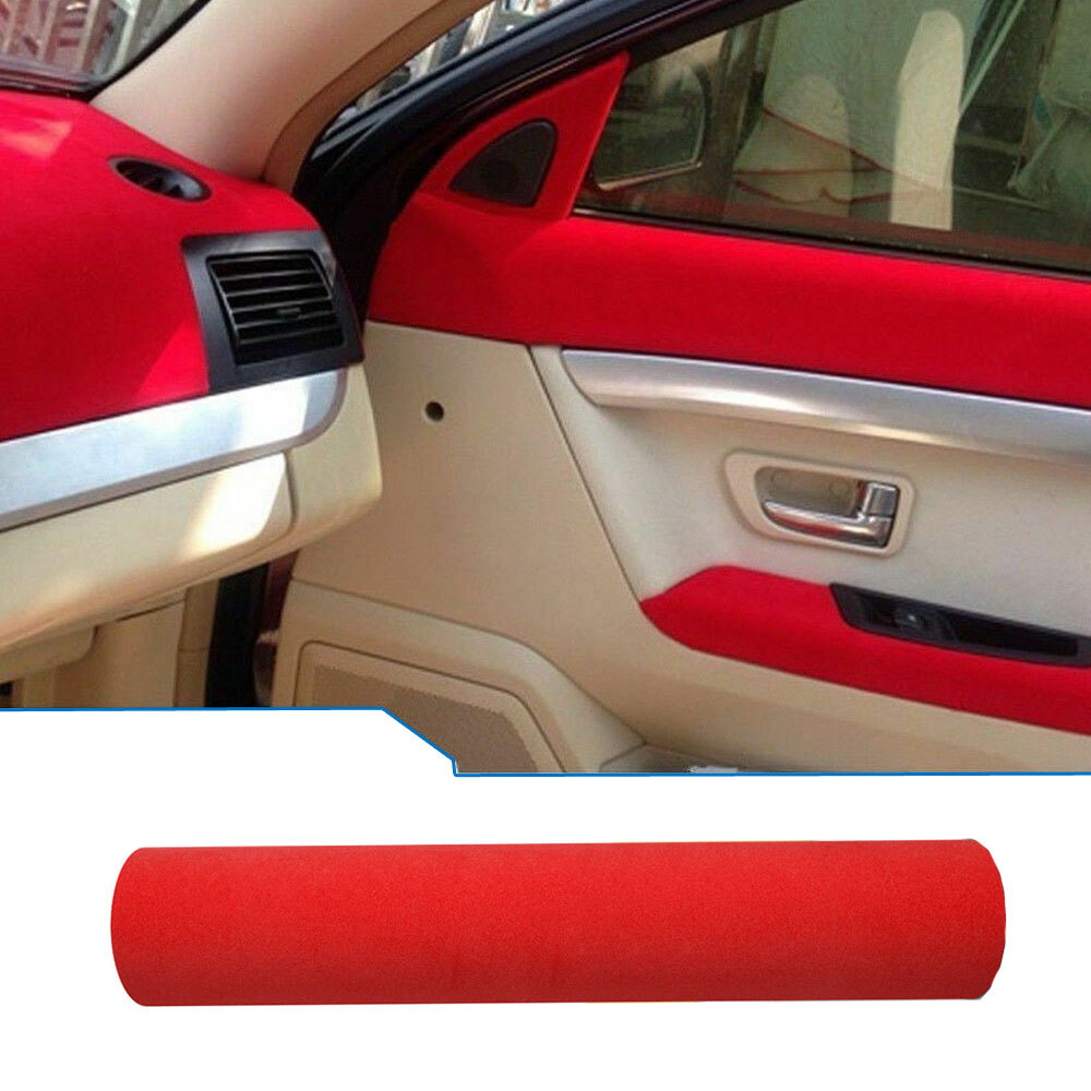135cm*50cm Red Velvet Suede Film Vinyl Wrap Decal Sticker Decor Car Accessories