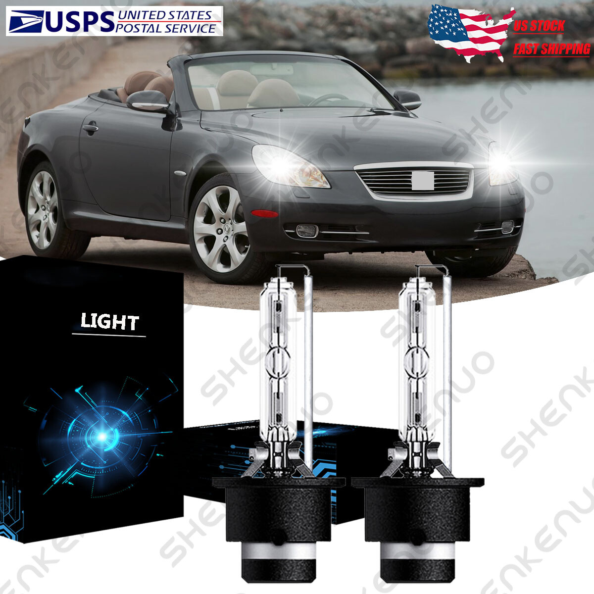 For Lexus GS350 2007-2011 D4S Xenon White HID Headlight Bulb Low Beam Stock Qty2