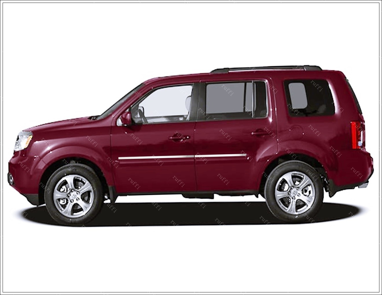 FOR HONDA PILOT 2009 TO 2015 CHROME SIDE DOOR MOLDING TRIM 4 PCS S.STEEL