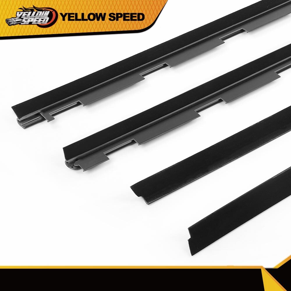 Fit for Chevy Truck Inner & Outer Window Sweep Felt Seal Weatherstrip Kit 4Pc