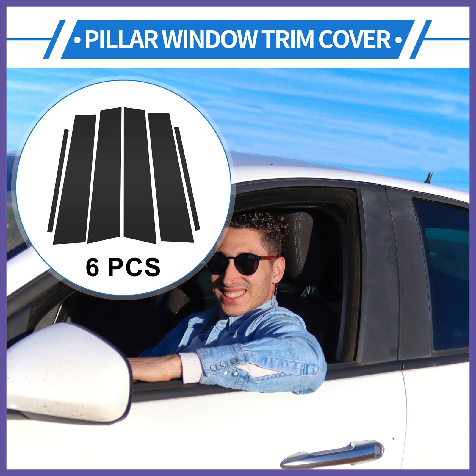 Door Pillar Window Trim for Cadillac XT4 19-23 Black