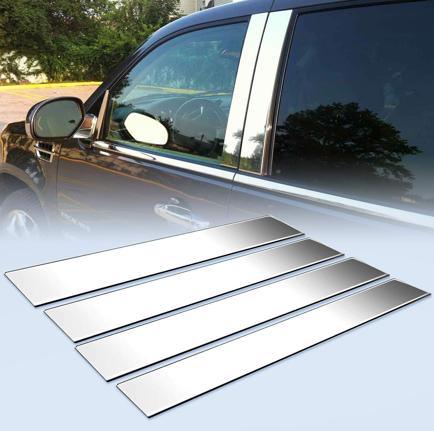 For 2007-2014 Cadillac Escalade/ESV/EXT SUV 4PC Sliver Pillar Posts Door Trim US