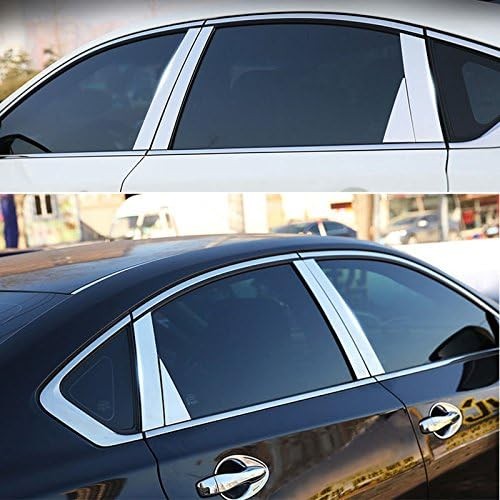 Chrome Acrylic Pillar Posts Window Door Trim Covers for Nissan Altima 2013-2018