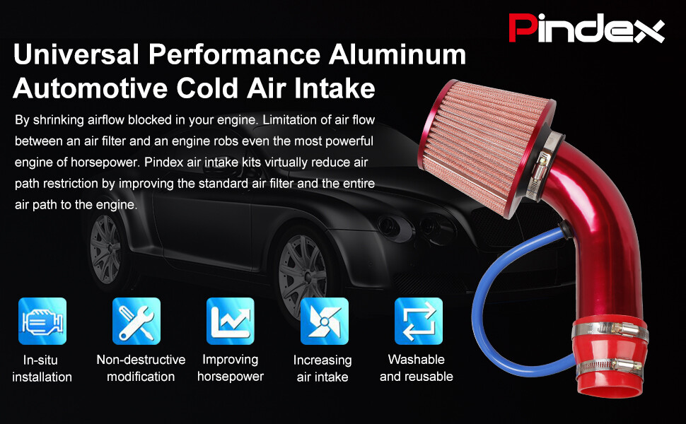 Cold Air Intake Filter Induction Kit Pipe Power Flow Hose System Car Auto Part