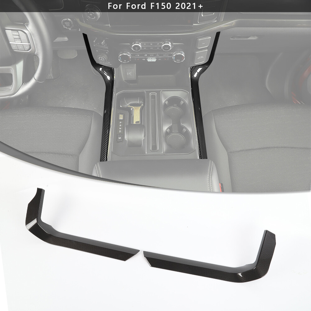 Carbon Fiber Gear Shift Side Panel Trim Accessories For Ford F150 F-150 2021-22