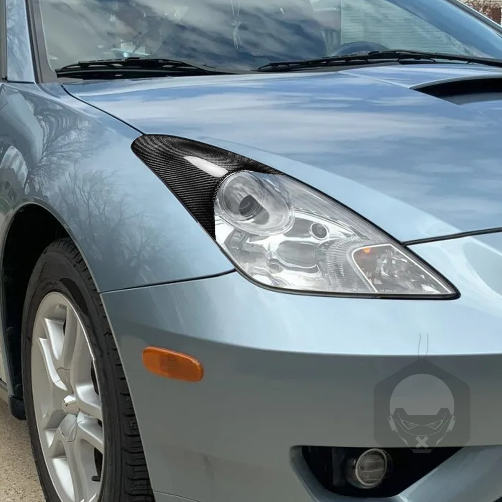 Real Dry Carbon Fiber Front Headlight Eyebrow Cover Trim For Toyota Celica 00-05