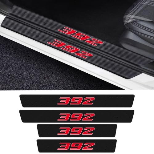 4 Pieces/Set Compatible for Dodge Charger Challenger 392 HEMI Door Sill Black