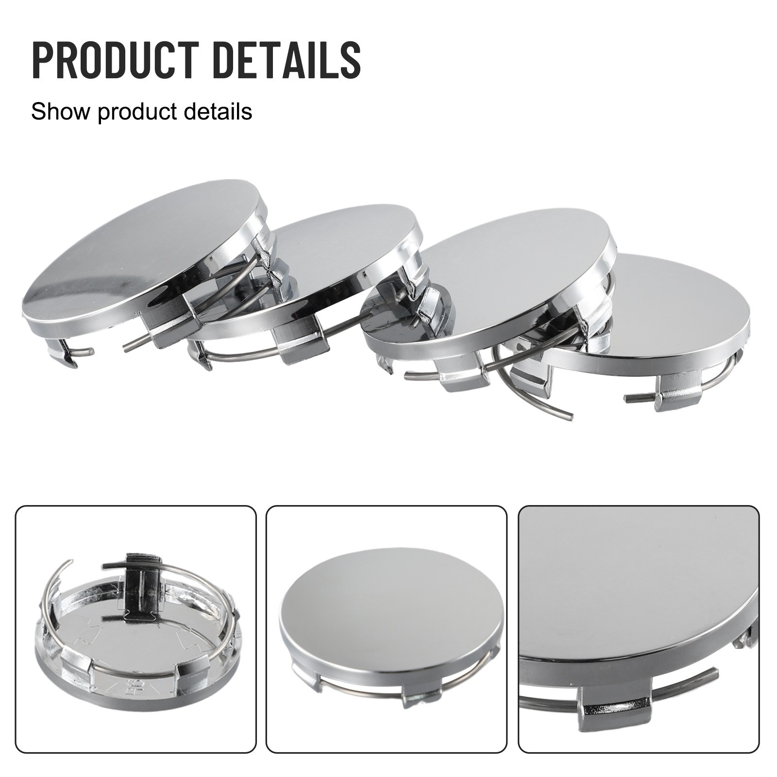 4pcs 60mm New ABS Black Silver Universal-Car Vehicle Wheel Hub Center Cap Cover